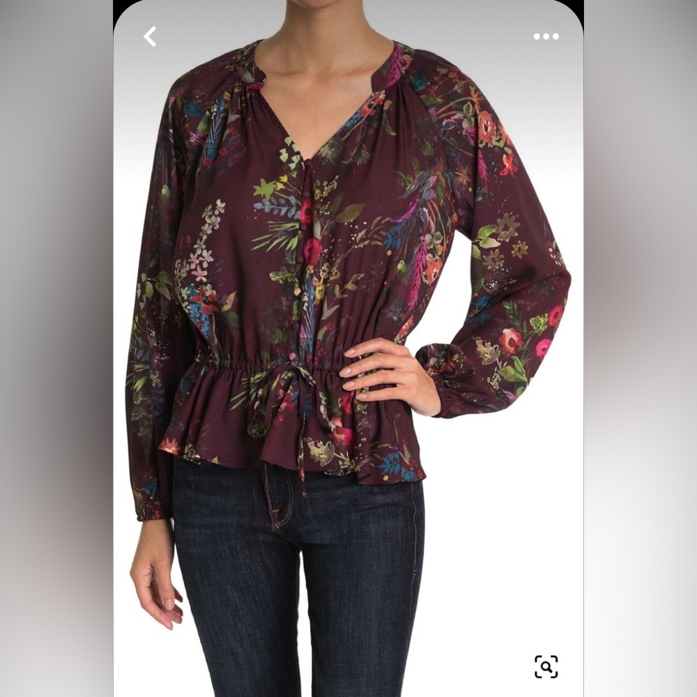 NWT Parker Alexia Floral Long Sleeved Blouse -Size Medium